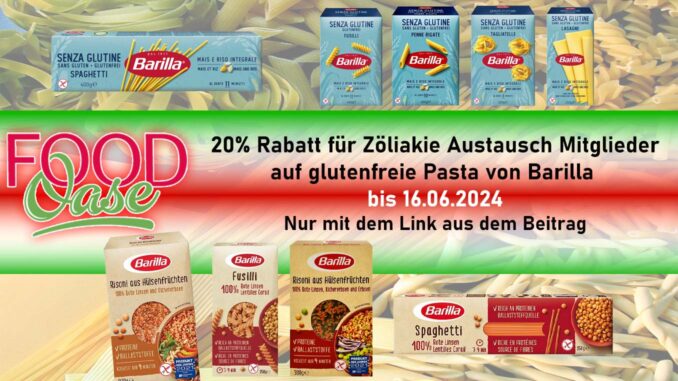20% Rabatt Aktion FoodOase für glutenfreie Barilla