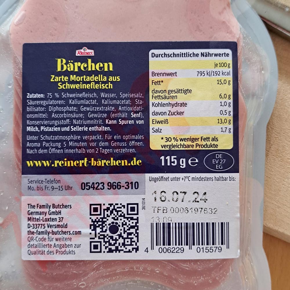 Mortadella aus Schweinefleisch