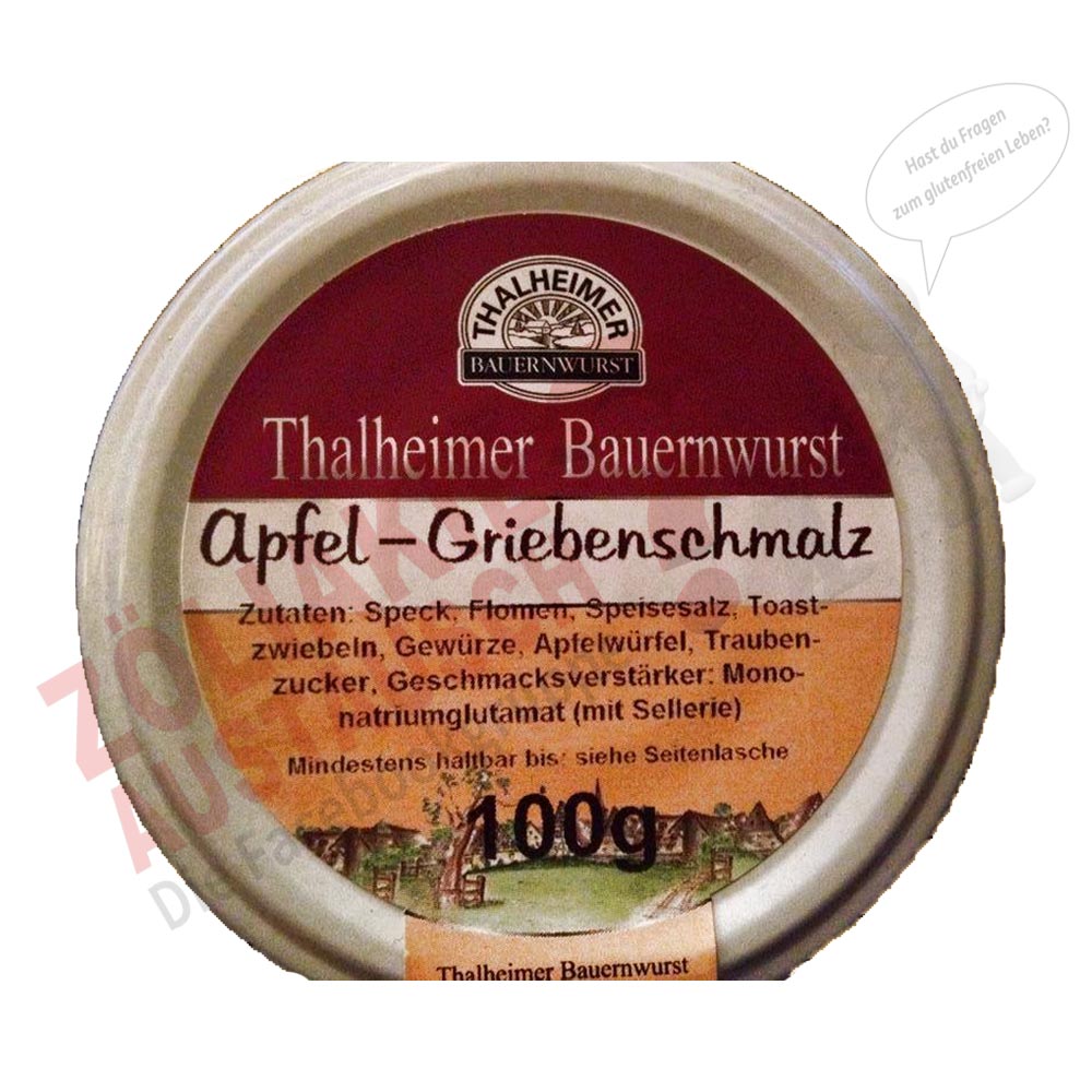 Zutatenliste Apfel-Griebenschmalz