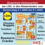 Aktion mit glutenfreien Artikeln bei LIDL in den Niederlanden im Januar 2025